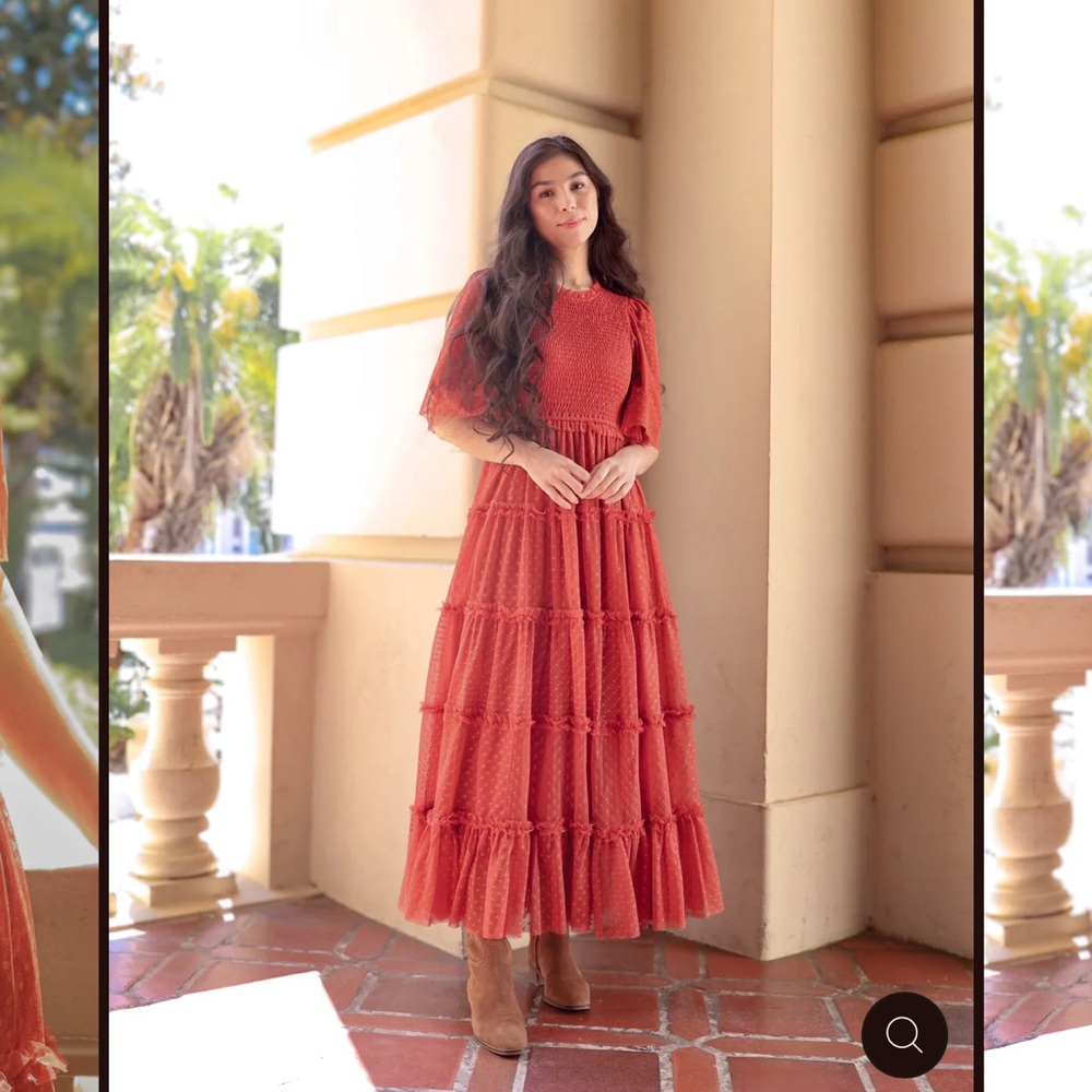 Elegant Rust Maxi Dress